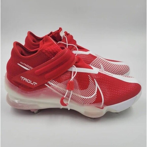 Mike Trout 7 Nike Force Zoom Baseball Cleats Size 14 Red White CI3134-602 - Picture 2 of 10